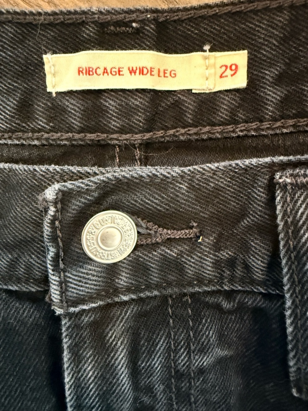 Levi's Black High-Rise “Ribcage” Wide Leg Jeans - Picture 9 of 11